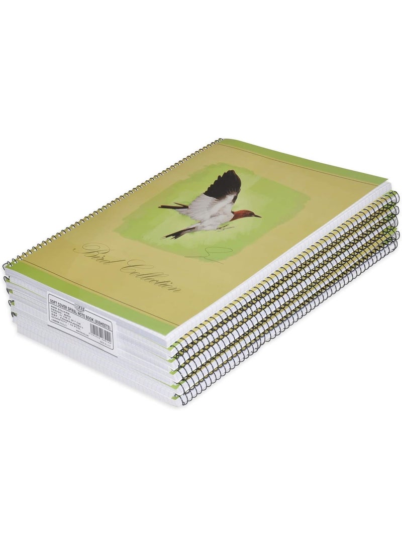 FIS Spiral Notebook Soft Cover A4, 5mm Square, 80-Sheets 10-Piece - FSNB5A480BC1 - Image 1